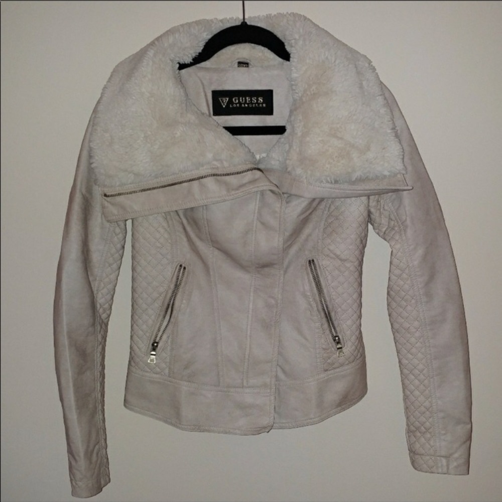 Guess Fur Faux Leather Jacket